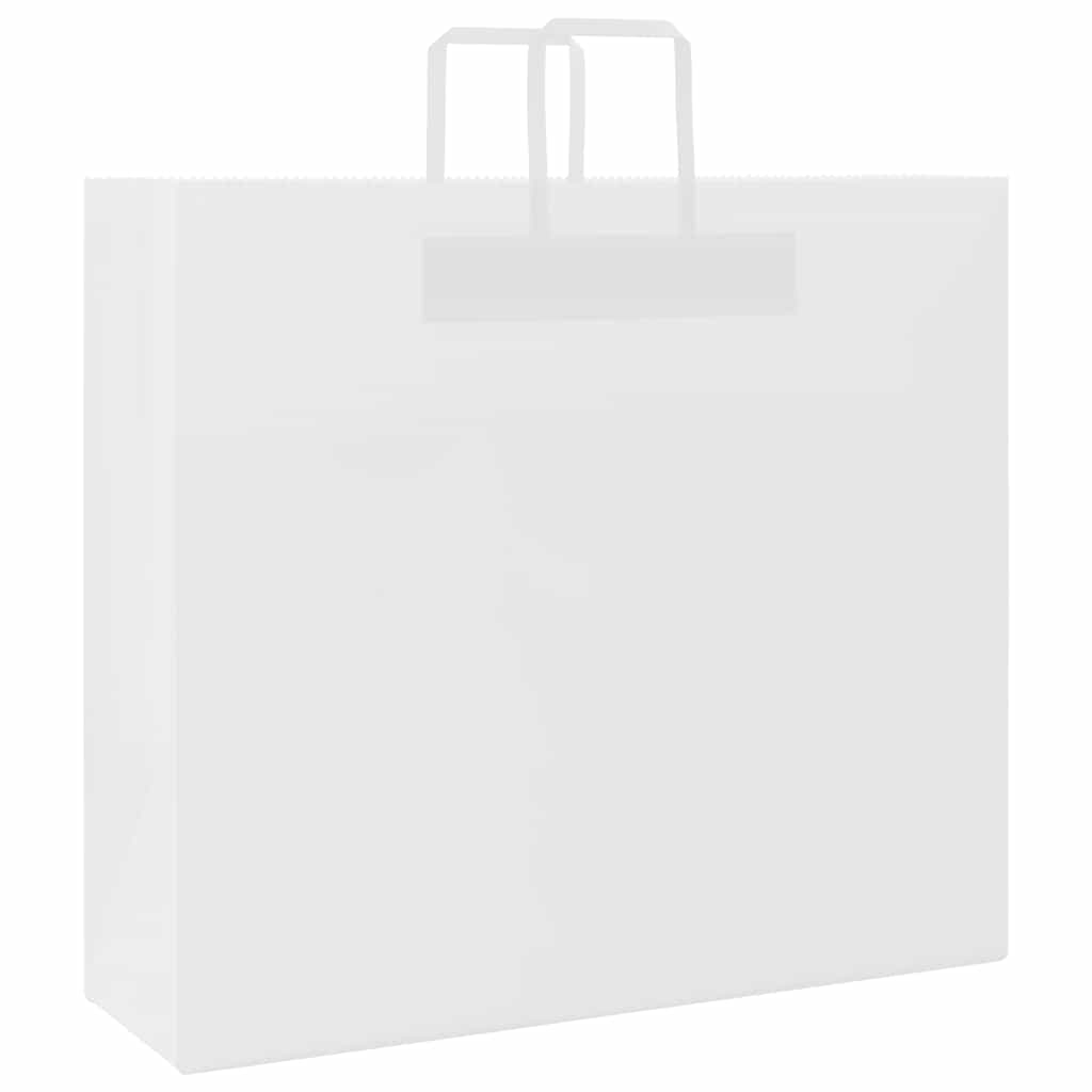 VidaXL Papiertüten 250 Stück mit Griffen 54x15x49 cm weiß