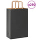 VidaXL Papiertüten 250 Stück mit Griffen 21x11x31 cm schwarz