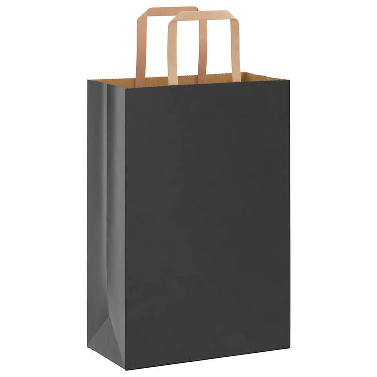 VidaXL Papiertüten 250 Stück mit Griffen 21x11x31 cm schwarz