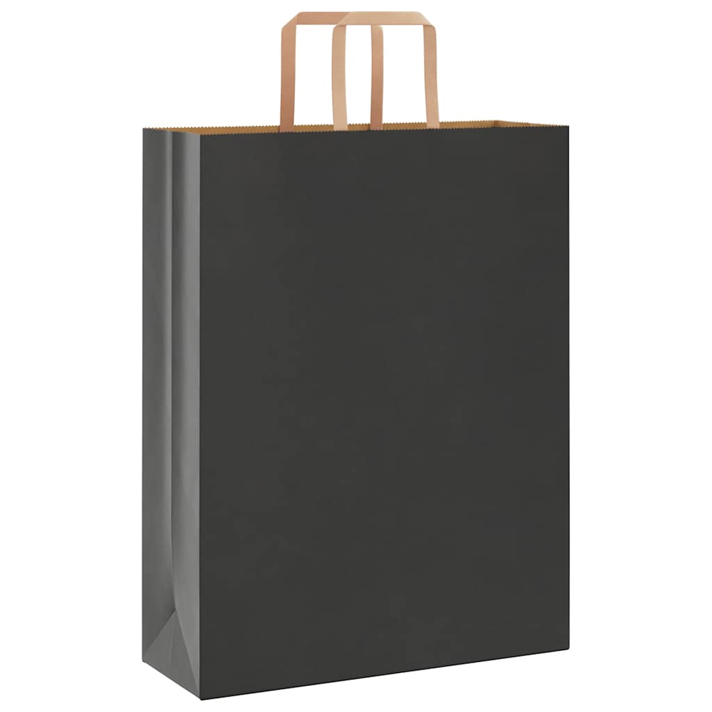 VidaXL Papiertüten 250 Stück mit Griffen 32x12x42 cm schwarz