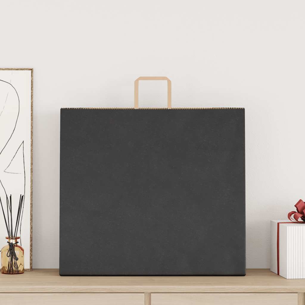 VidaXL Papiertüten 250 Stück mit Griffen 54x15x49 cm schwarz