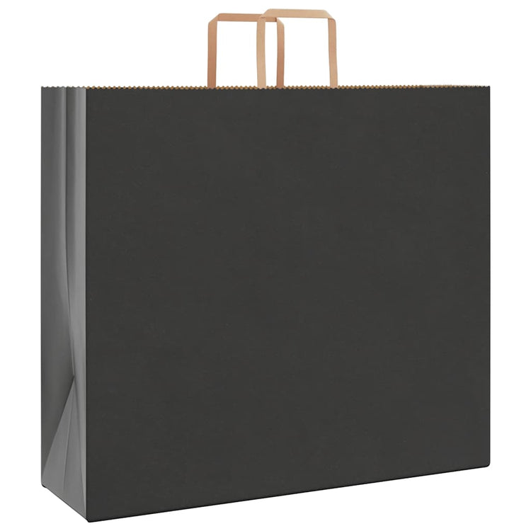 VidaXL Papiertüten 250 Stück mit Griffen 54x15x49 cm schwarz