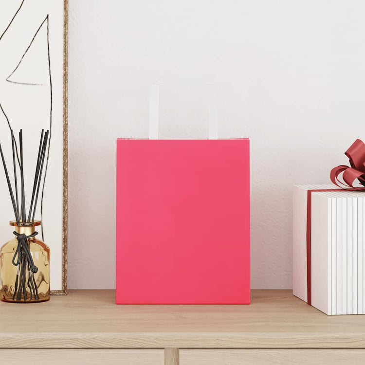 VidaXL Papiertüten 50 Stück mit Griffen 18x8x22 cm rosa
