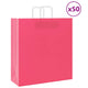 VidaXL Papiertüten 50 Stück mit Griffen 45x17x48 cm rosa