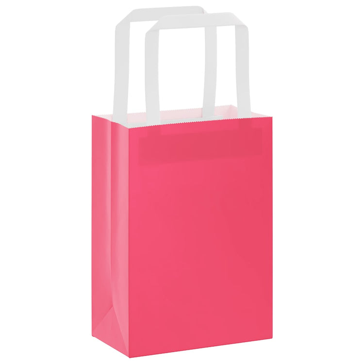 VidaXL Papiertüten 250 Stück mit Griffen 15x8x21 cm rosa