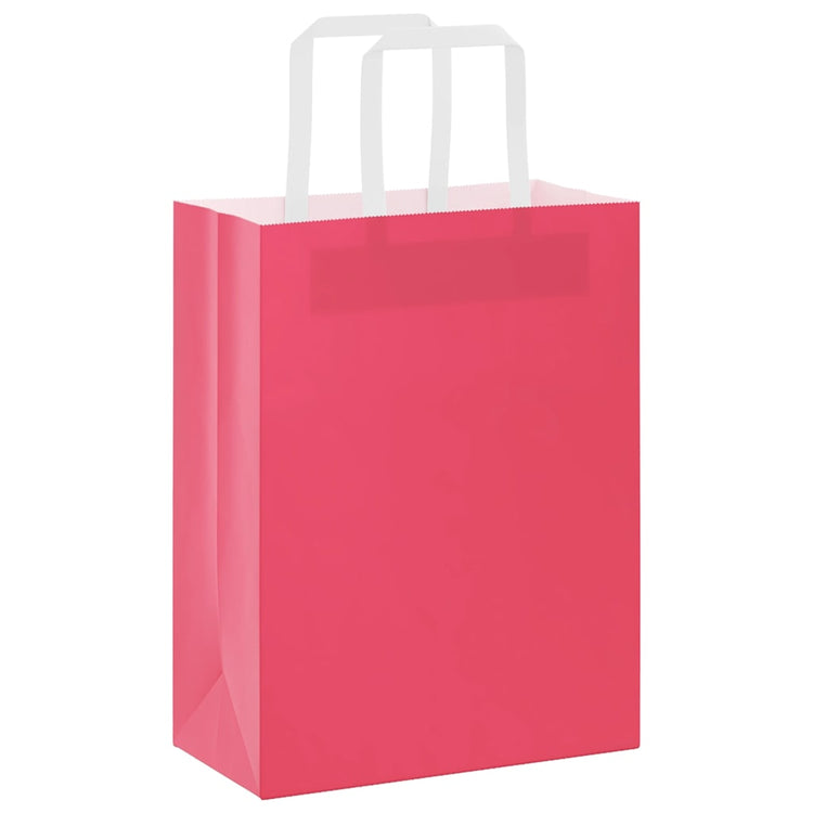 VidaXL Papiertüten 250 Stück mit Griffen 21x11x28 cm rosa