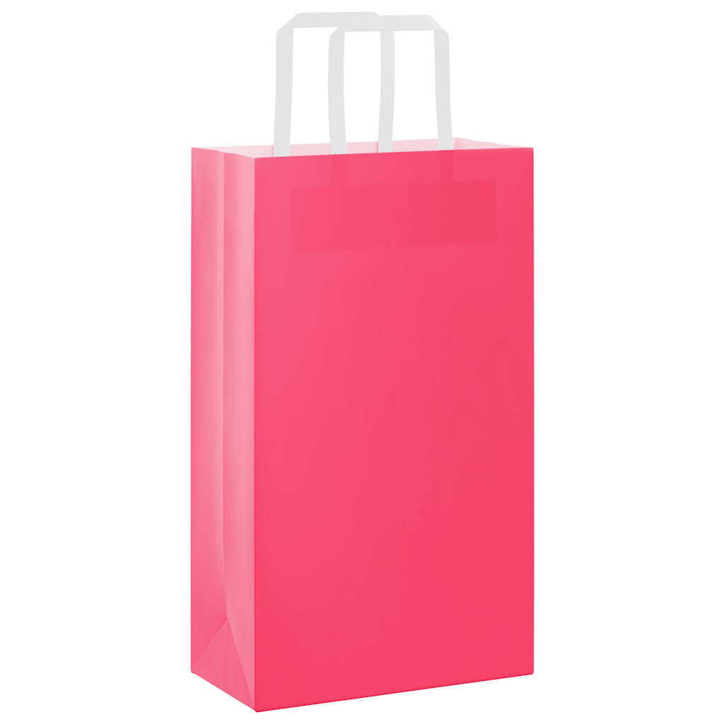 VidaXL Papiertüten 250 Stück mit Griffen 21x11x36 cm rosa