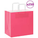VidaXL Papiertüten 250 Stück mit Griffen 26x17x25 cm rosa