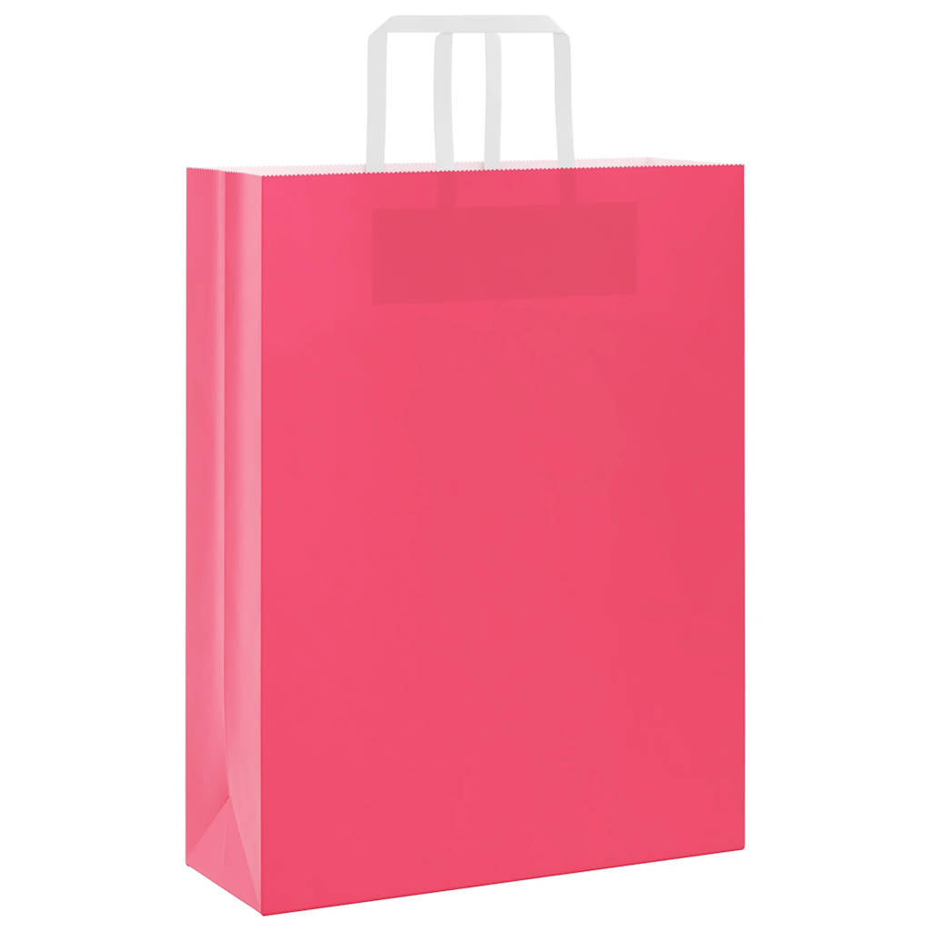 VidaXL Papiertüten 250 Stück mit Griffen 32x12x42 cm rosa