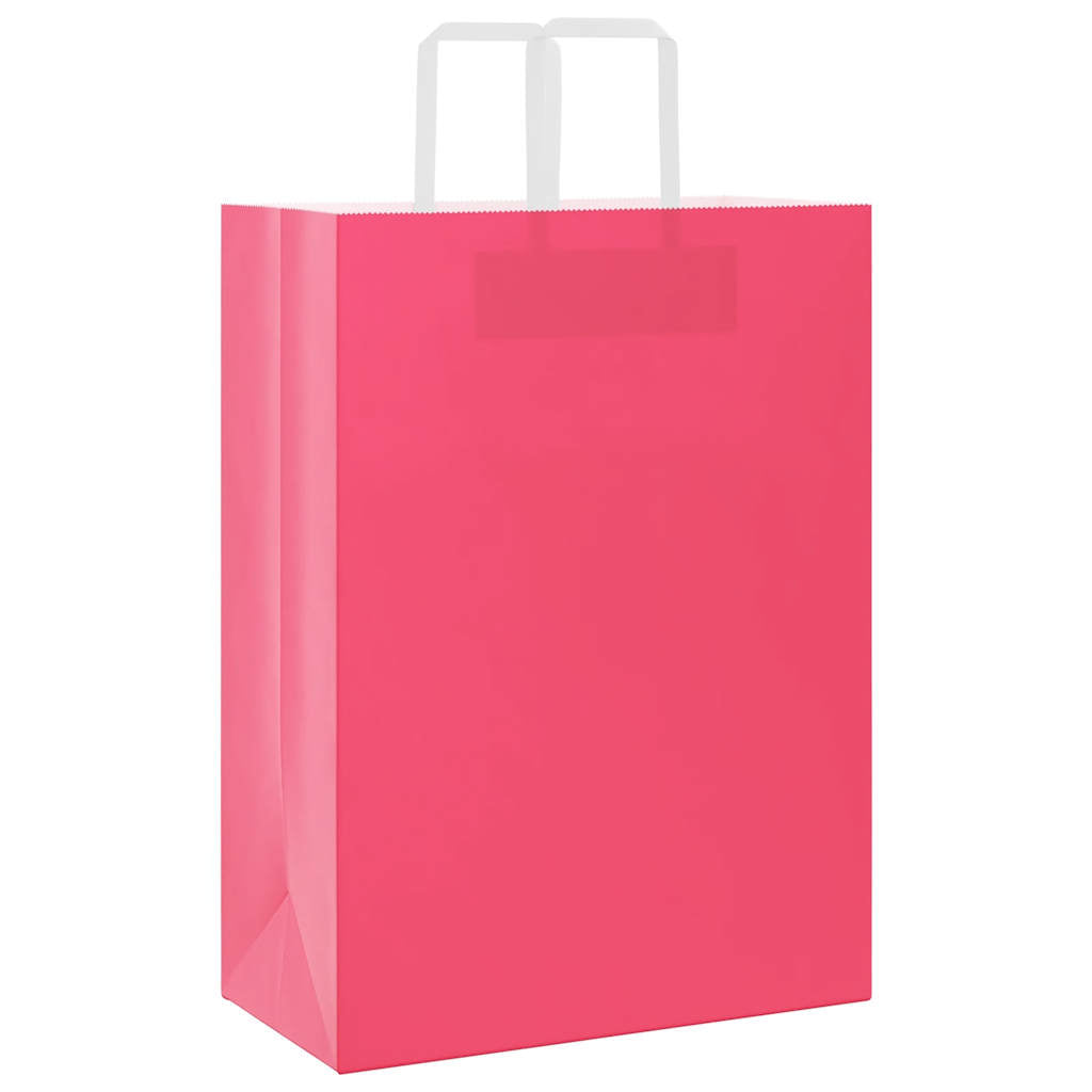 VidaXL Papiertüten 250 Stück mit Griffen 32x17x44 cm rosa