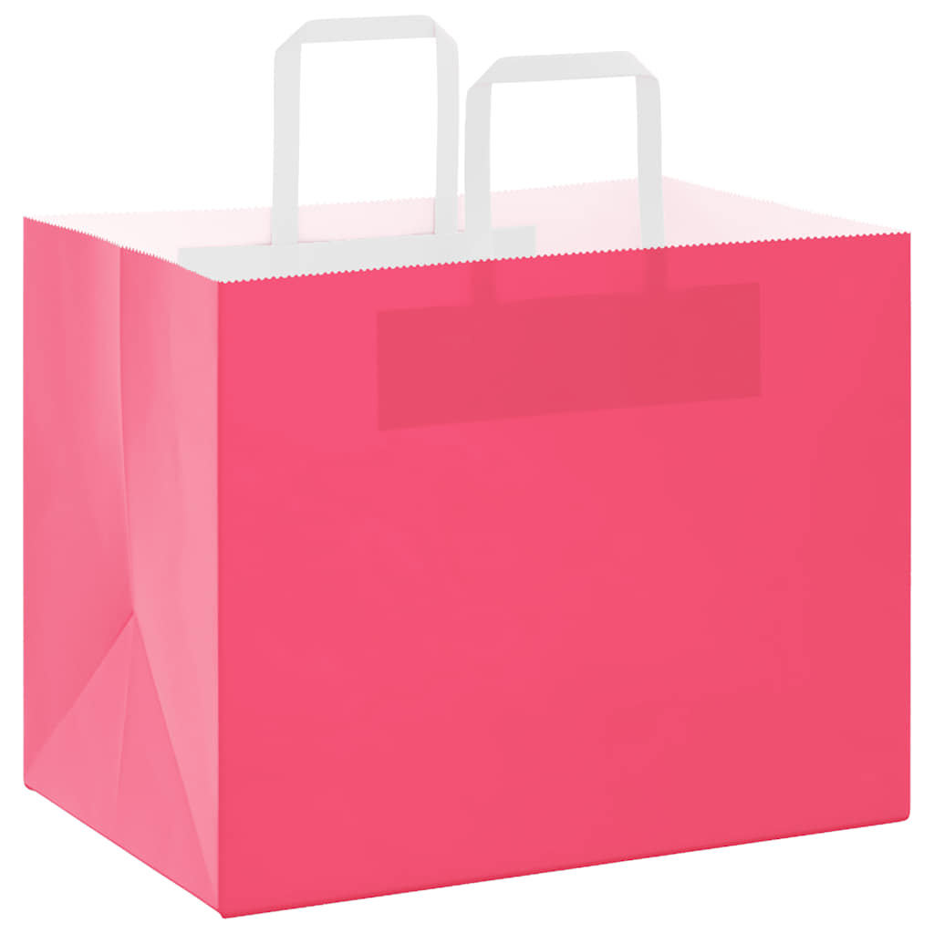 VidaXL Papiertüten 250 Stück mit Griffen 32x22x24 cm rosa