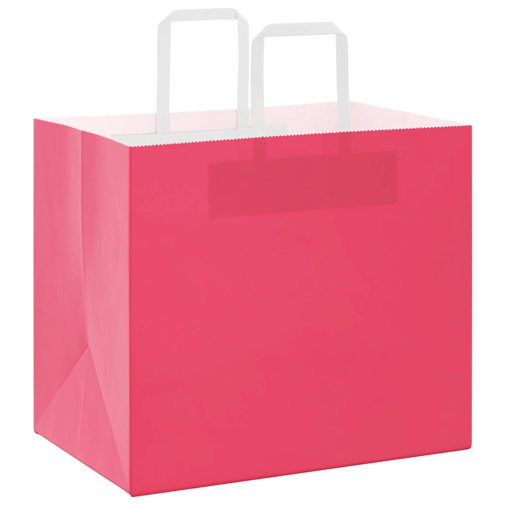 VidaXL Papiertüten 250 Stück mit Griffen 32x22x28 cm rosa