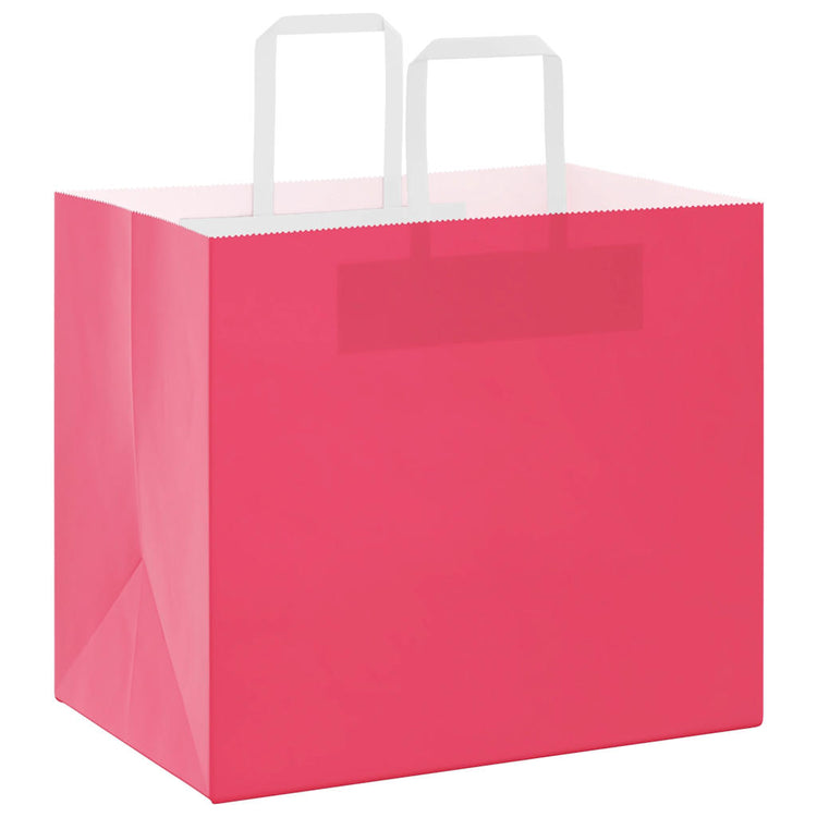 VidaXL Papiertüten 250 Stück mit Griffen 32x22x28 cm rosa