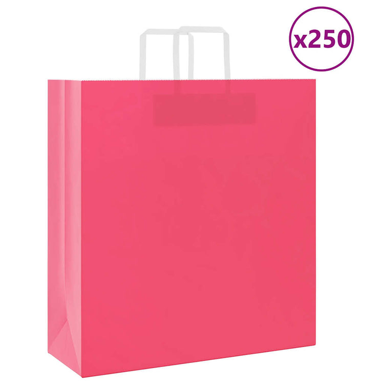 VidaXL Papiertüten 250 Stück mit Griffen 45x17x48 cm rosa
