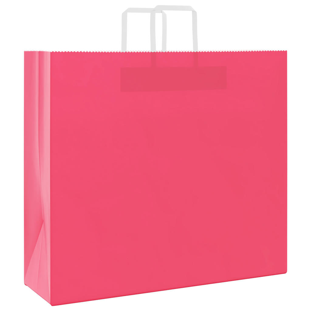 VidaXL Papiertüten 250 Stück mit Griffen 54x15x49 cm rosa