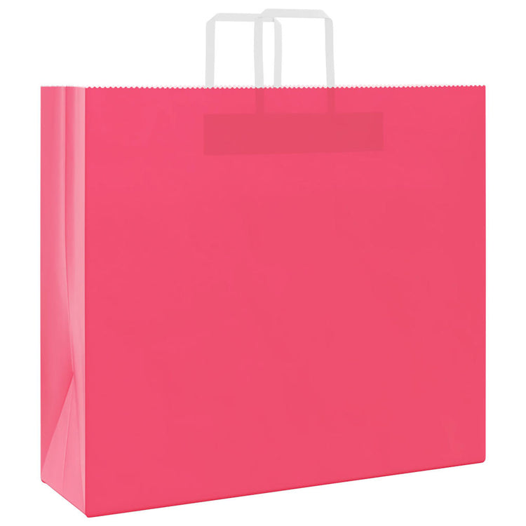 VidaXL Papiertüten 250 Stück mit Griffen 54x15x49 cm rosa