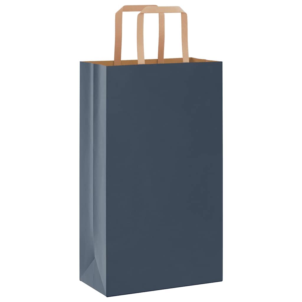 VidaXL Papiertüten 50 Stück mit Griffen 21x11x36 cm blau