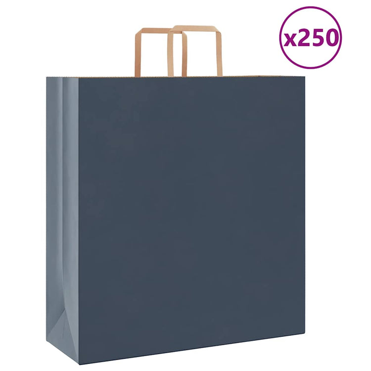 VidaXL Papiertüten 250 Stück mit Griffen 45x17x48 cm blau