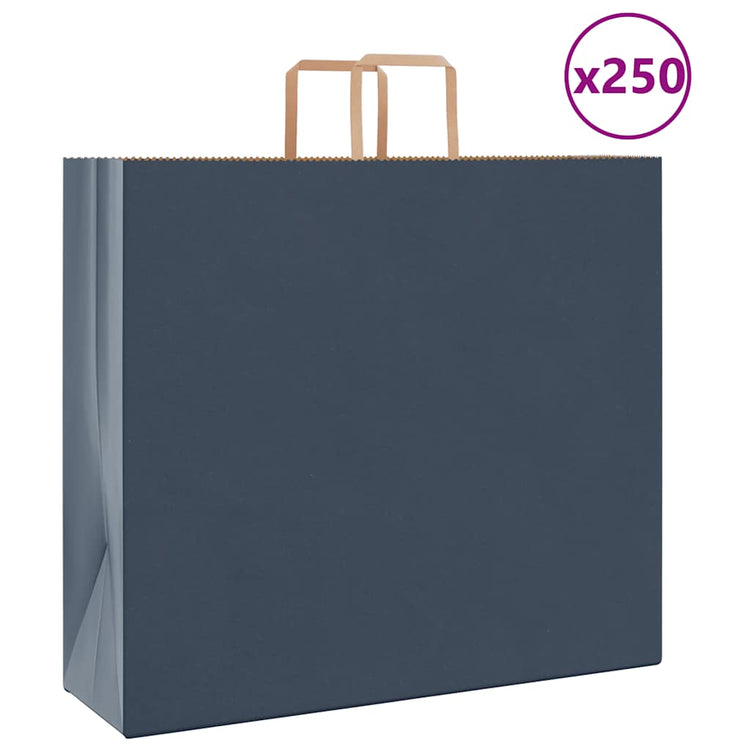 VidaXL Papiertüten 250 Stück mit Griffen 54x15x49 cm blau