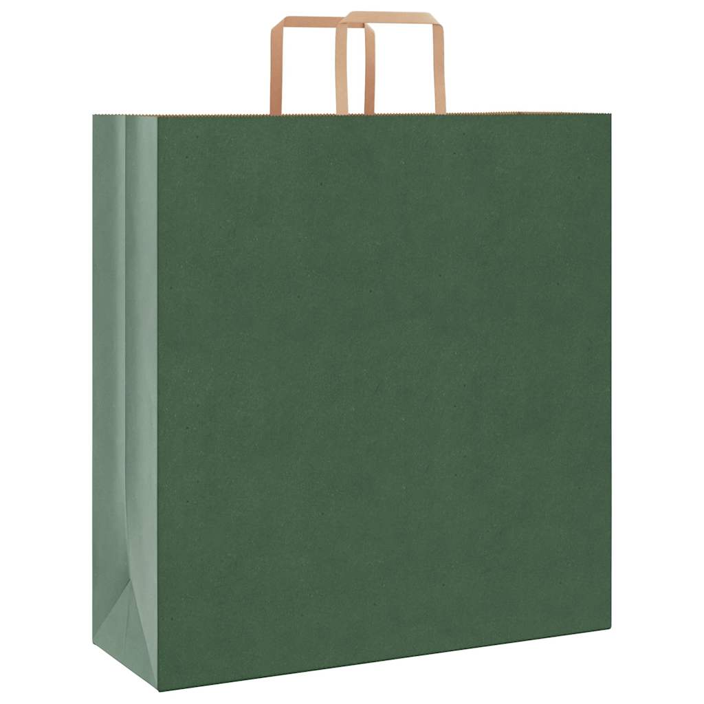 VidaXL Papiertüten 250 Stück mit Griffen 45x17x48 cm grün