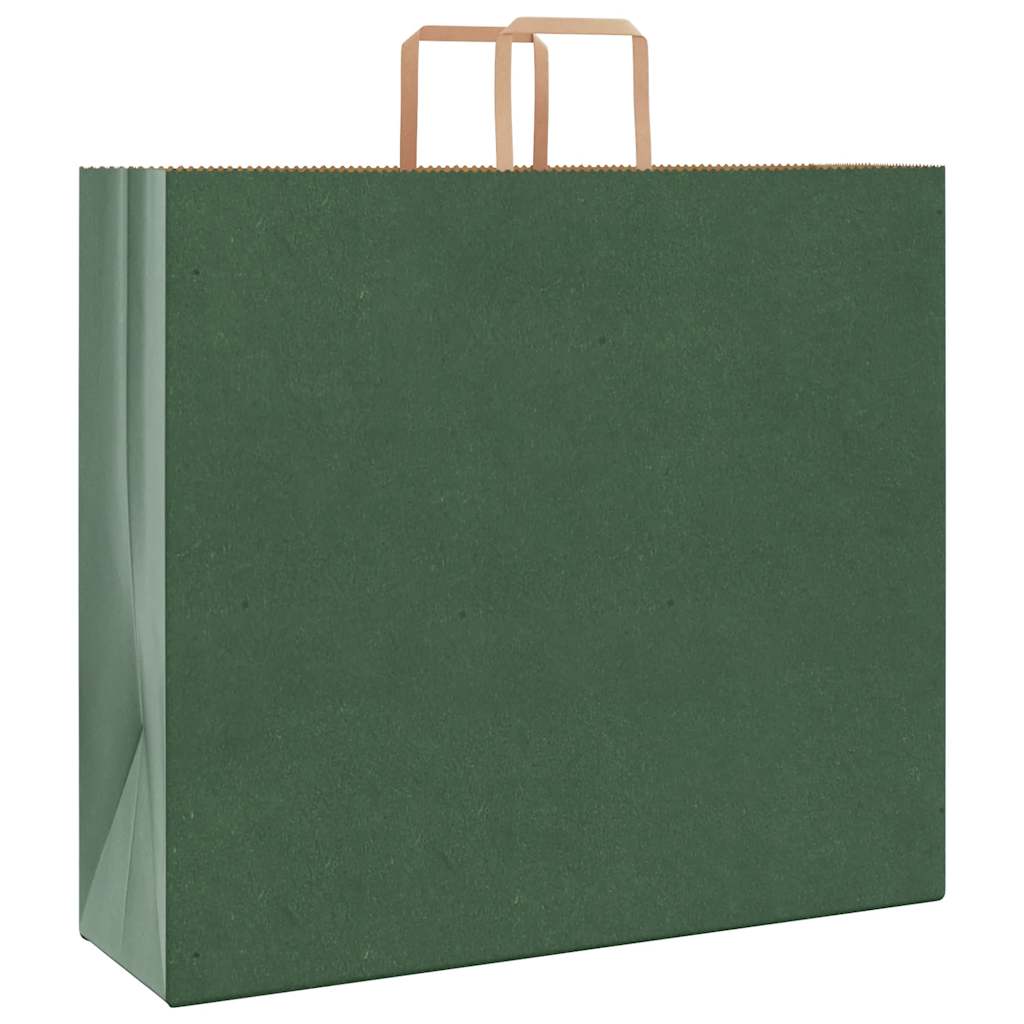 VidaXL Papiertüten 250 Stück mit Griffen 54x15x49 cm grün