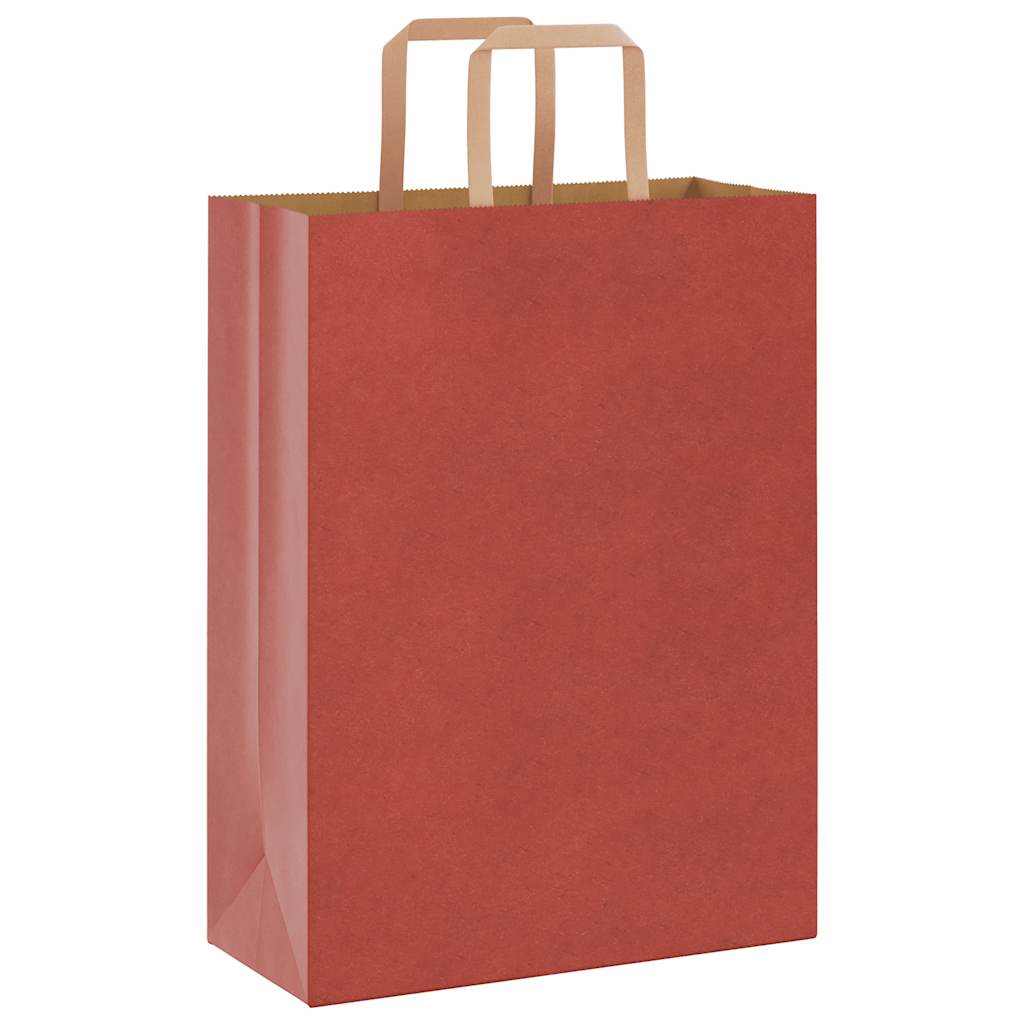 VidaXL Papiertüten 250 Stück mit Griffen 26x12x35 cm rot