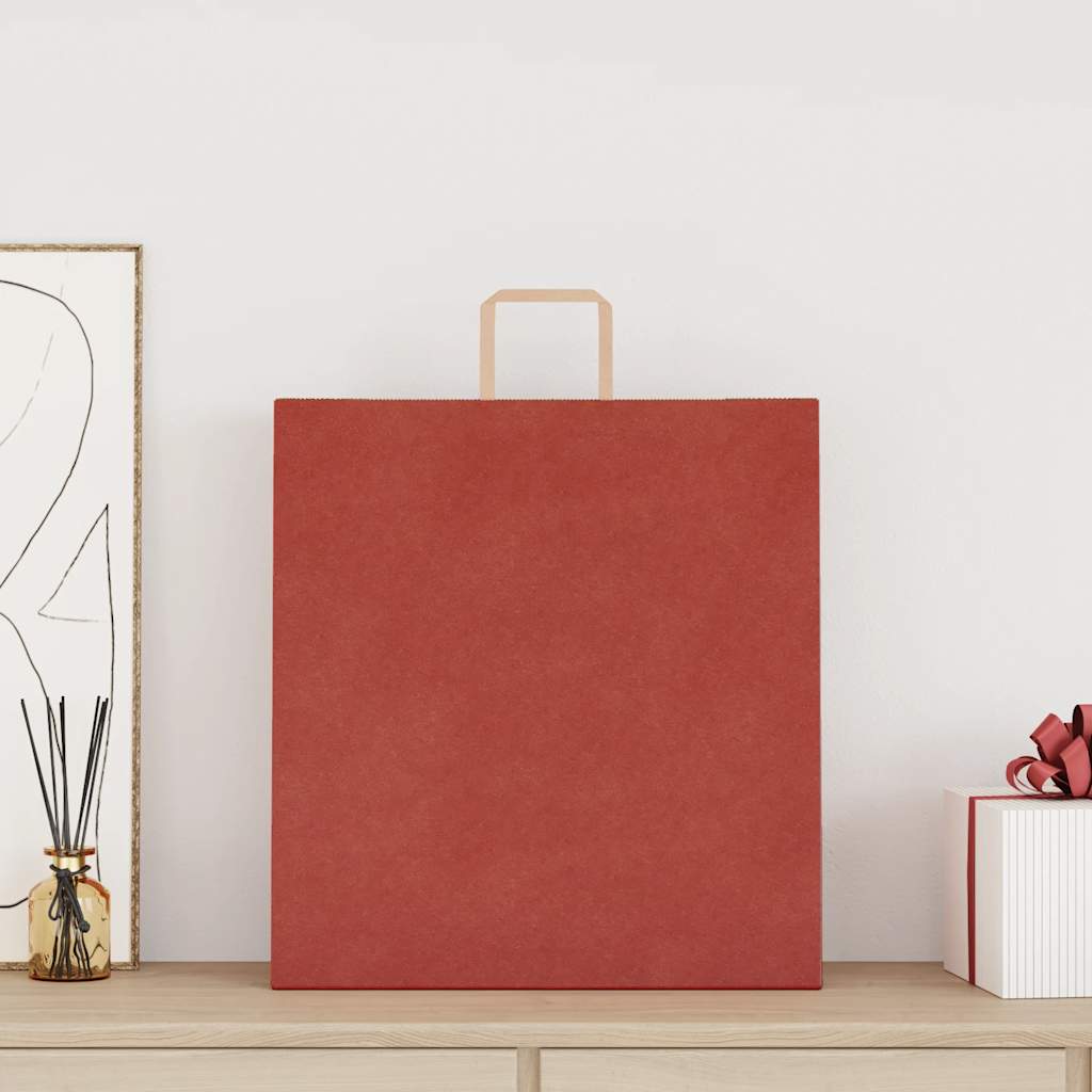VidaXL Papiertüten 250 Stück mit Griffen 45x17x48 cm rot
