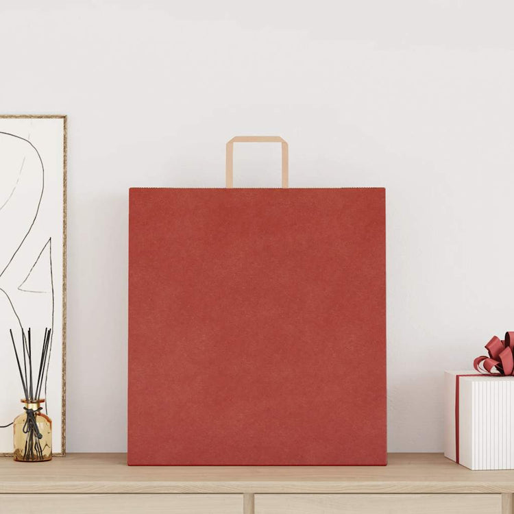 VidaXL Papiertüten 250 Stück mit Griffen 45x17x48 cm rot