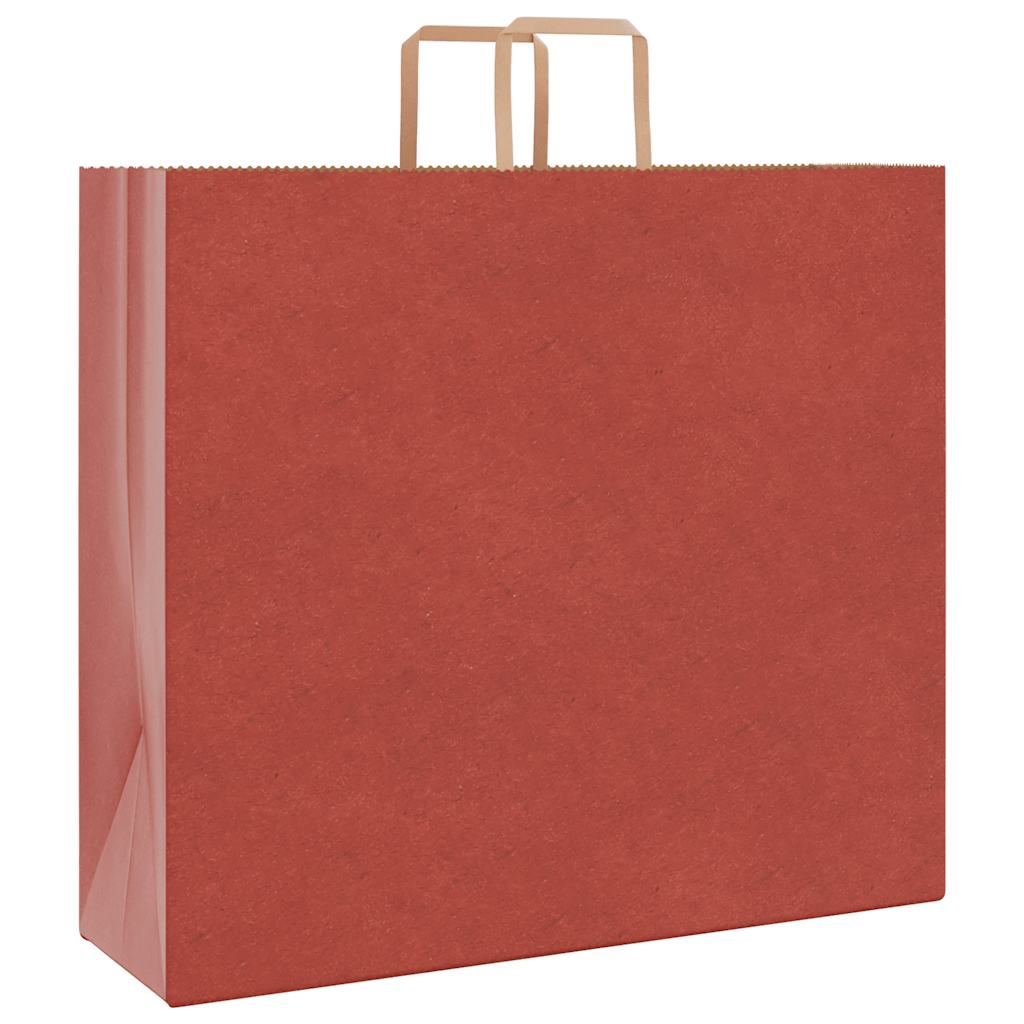 VidaXL Papiertüten 250 Stück mit Griffen 54x15x49 cm rot