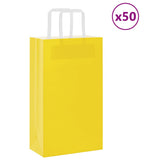 VidaXL Papiertüten 50 Stück mit Griffen 21x11x36 cm gelb - afbeelding 1