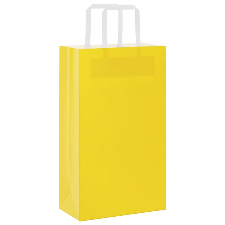VidaXL Papiertüten 50 Stück mit Griffen 21x11x36 cm gelb
