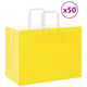 VidaXL Papiertüten 50 Stück mit Griffen 32x17x25 cm gelb