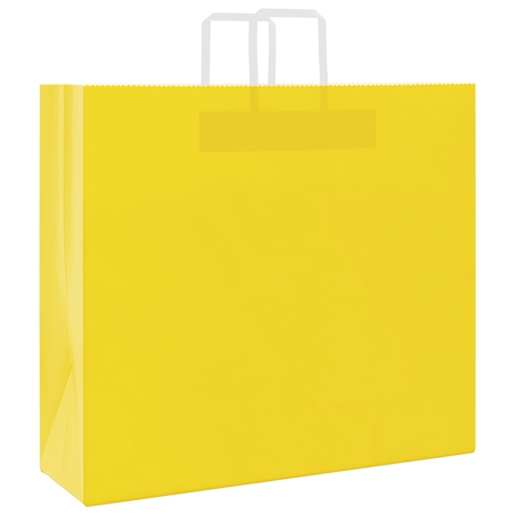 VidaXL Papiertüten 50 Stück mit Griffen 54x15x49 cm gelb