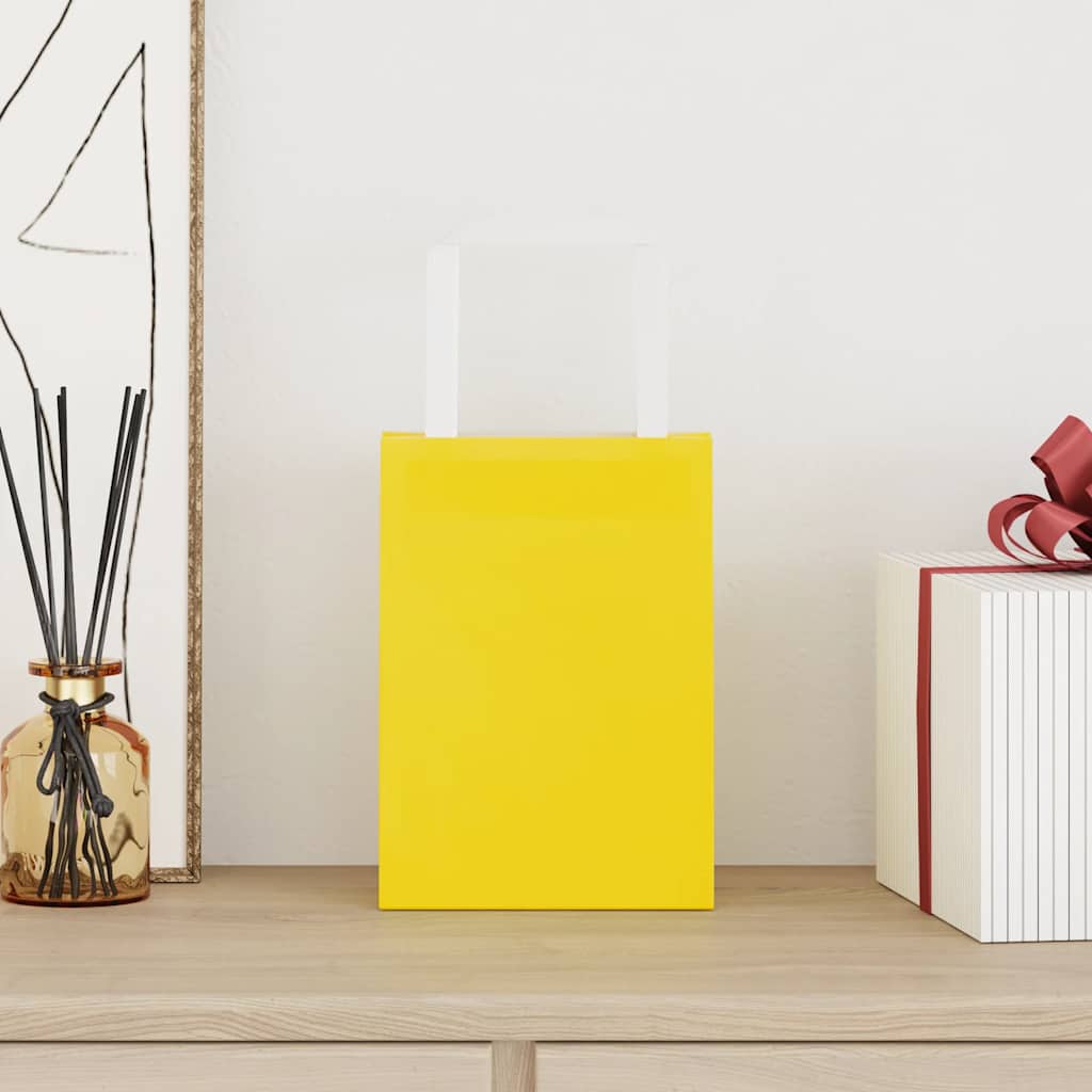 VidaXL Papiertüten 250 Stück mit Griffen 15x8x21 cm gelb