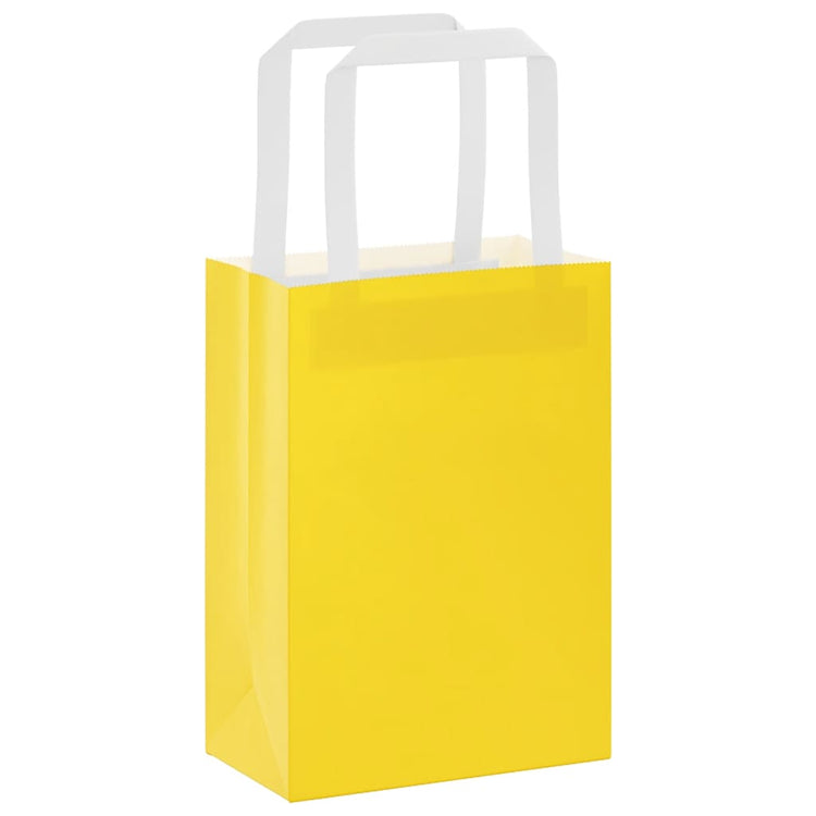 VidaXL Papiertüten 250 Stück mit Griffen 15x8x21 cm gelb