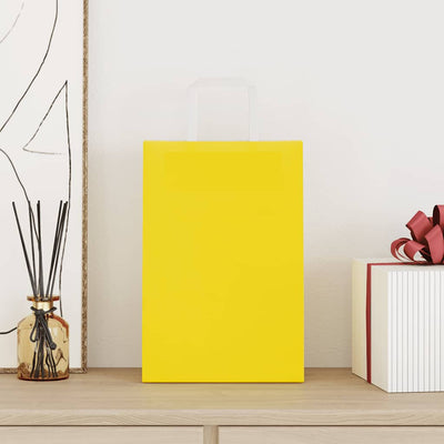 Vidaxxl Papiertüten 250 Stück mit Griffen 21x11x31 cm gelb