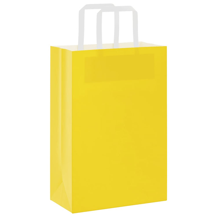 Vidaxxl Papiertüten 250 Stück mit Griffen 21x11x31 cm gelb
