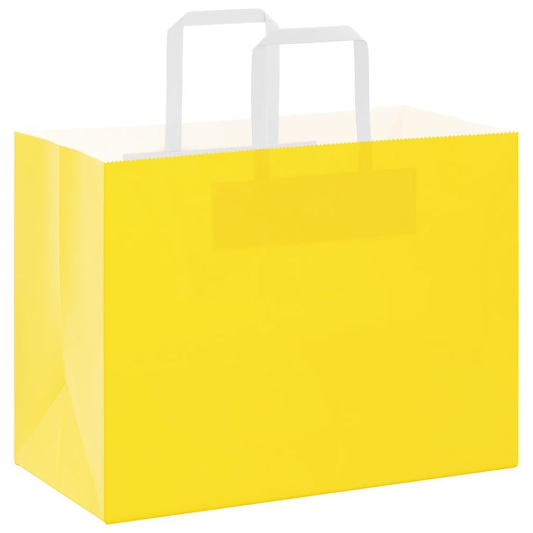 VidaXL Papiertüten 250 Stück mit Griffen 32x17x25 cm gelb