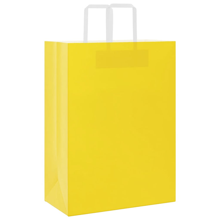 VidaXL Papiertüten 250 Stück mit Griffen 32x17x44 cm gelb
