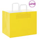 VidaXL Papiertüten 250 Stück mit Griffen 32x22x24 cm gelb