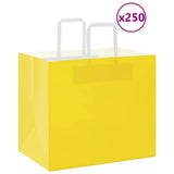 VidaXL Papiertüten 250 Stück mit Griffen 32x22x28 cm gelb - afbeelding 2