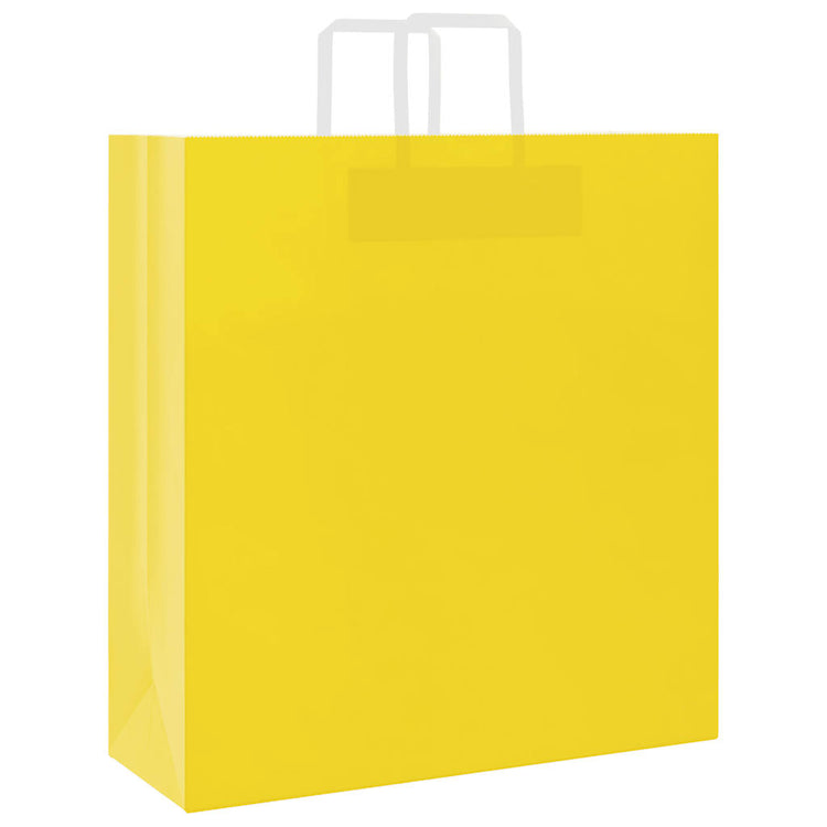 VidaXL Papiertüten 250 Stück mit Griffen 45x17x48 cm gelb