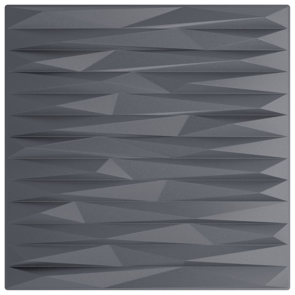 VIDAXL 12 ST WALL TOMELS STein 3 m² 50 x 50 cm xps grau