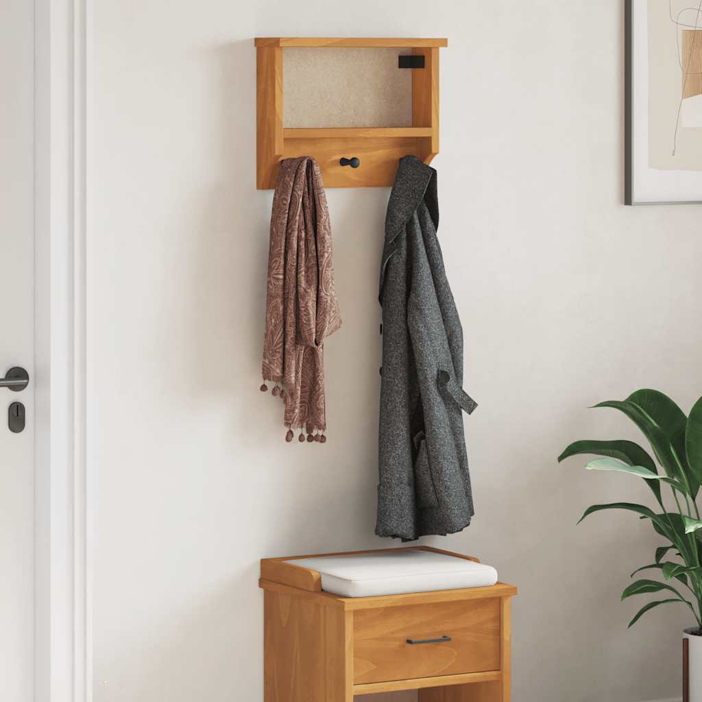 Vidaxx Wandgarderobe Sandnes 45x12x35 cm massives Kiefernholz
