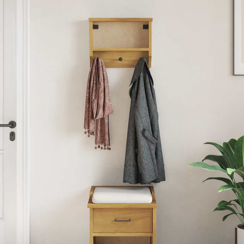 Vidaxx Wandgarderobe Sandnes 45x12x35 cm massives Kiefernholz