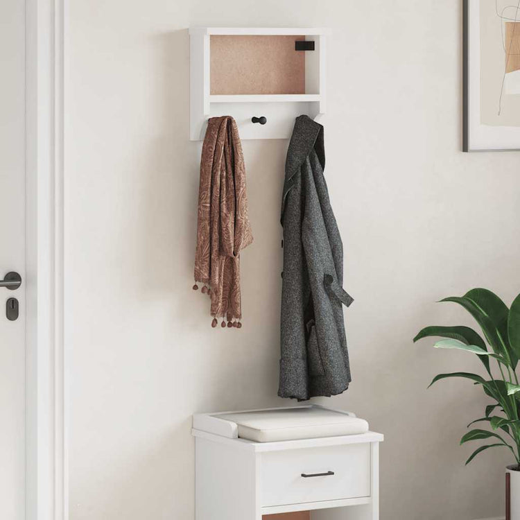 Vidaxx Wandgarderobe Sandnes weiß 45x12x35 cm massives Kiefernholz