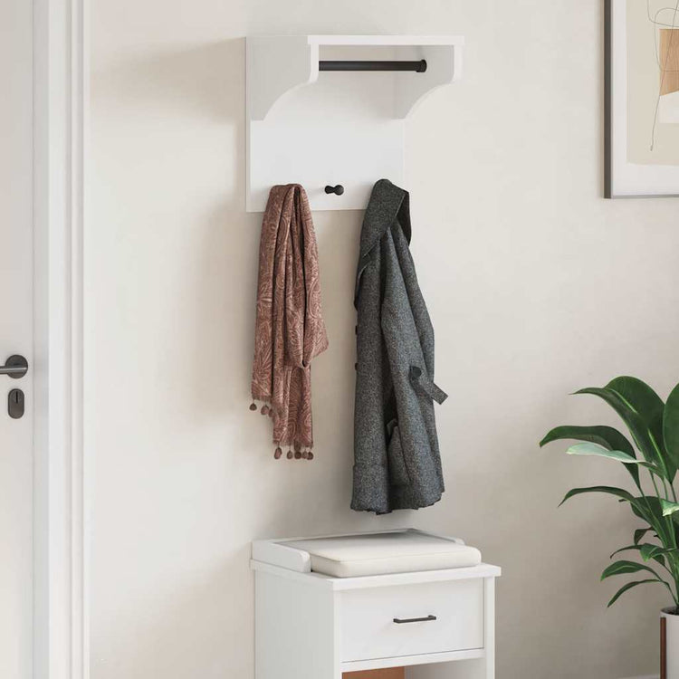 Vidaxx Wandgarderobe Sandnes weiß 43x30x42 cm massives Kiefernholz
