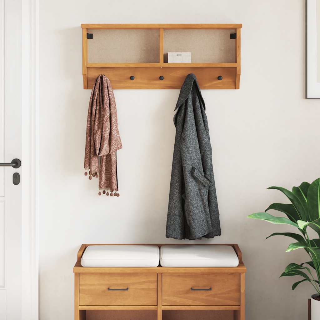 Vidaxx Wandgarderobe Sandnes 87x12x35 cm massives Kiefernholz