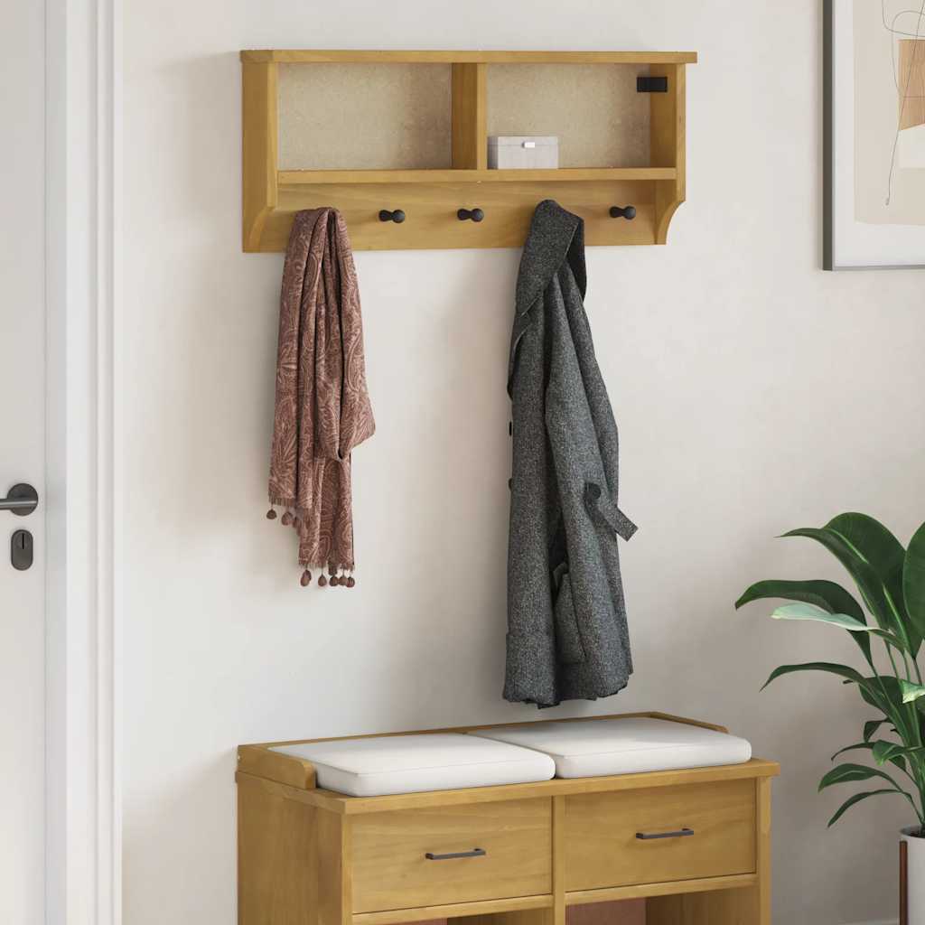 Vidaxx Wandgarderobe Sandnes 87x12x35 cm massives Kiefernholz