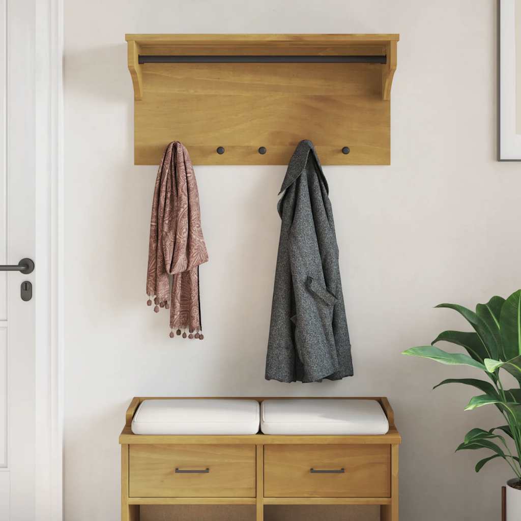 Vidaxx Wandgarderobe Sandnes 87x30x42 cm massives Kiefernholz